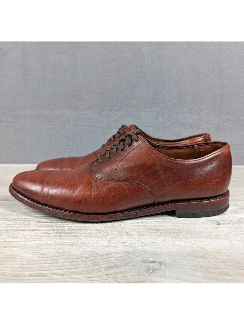 Allen Edmonds Mens 9D Carlyle Brown Leather Oxford Plain Toe USA Dress Shoes